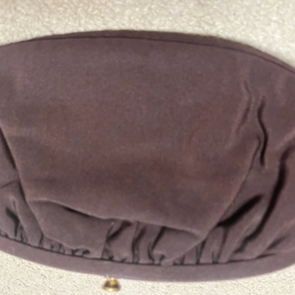 VTG 1950's Rich Dark Brown Evening Clutch Kiss Lock Latch Handbag 10x5.5" - Picture 8 of 10